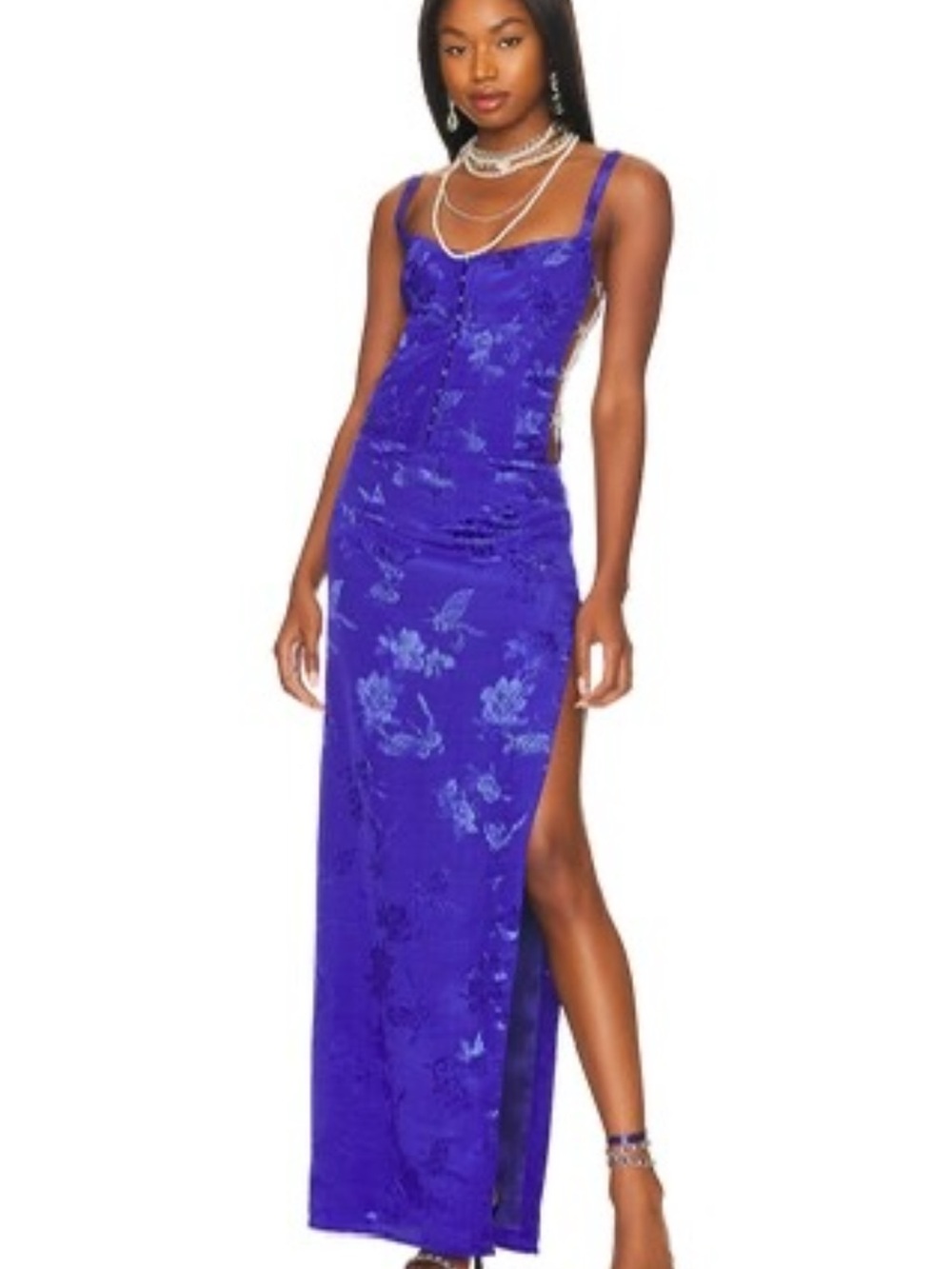 LOVERS + FRIENDS BELLEVUE GOWN Purple Maxi Gold Hardware Small Revolve